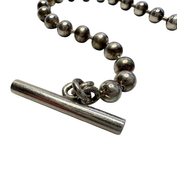 Gucci Sterling Silver Ball Chain Toggle Clasp Bracelet - Picture 8 of 11